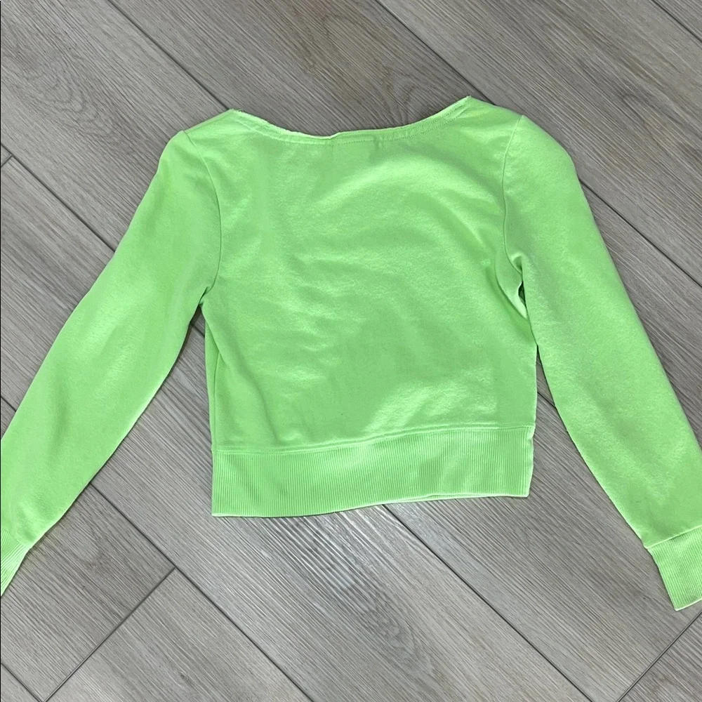Justice Neon Green Love Girls Graphic Sweatshirt